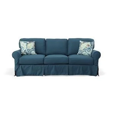 3 Seat Slipcover Sofa with Blend Down Seat Cushions